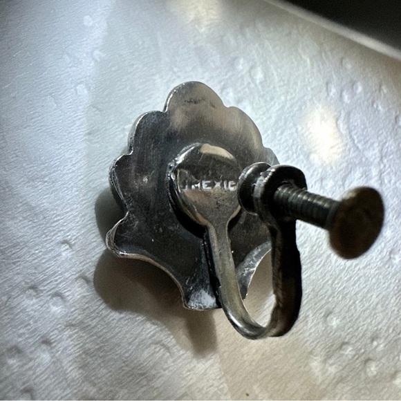 Vintage Sterling Silver Sea Shell Screw Back Earrings Signed Mexico - Picture 7 of 7